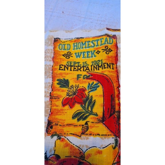 VTG Tea Towel Old Homestead Week Sept 15 1921 Pure Linen RN# 16604 Vivid Colors - Picture 5 of 12